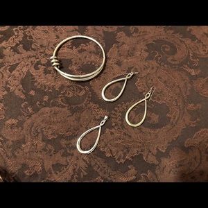 Silver Earrings, Pendant, Bracelet